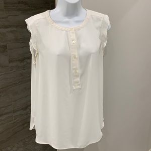 Loft cream sleeveless blouse